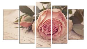 Hanah Home Viacdielny obraz Love Letter With A Rose 110x60 cm