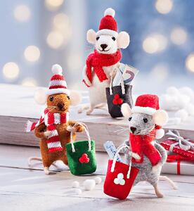 Darčeková vianočná myška, súprava 3 ks