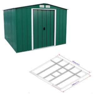 Titan Eco XL Záhradný domček 6,3 m² + podlahové profily, zelený DURAMAX 60161 + 57112