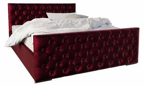 Manželská posteľ 160 cm Velva (bordová) (s roštom a úložným priestorom). Vlastná spoľahlivá doprava až k Vám domov. 1047178