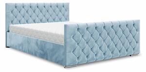 Manželská posteľ 140 cm Velva (modrá) (s roštom a úložným priestorom). Vlastná spoľahlivá doprava až k Vám domov. 1047167