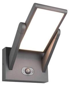 TRIO 253769142 MALAWI solárne nástenné svietidlo so senzorom SMD LED 5W/700lm 2300-4000K IP65 antracit, nabíjateľná batéria, hybrid
