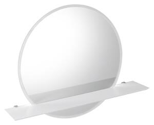 Sapho VISO okrúhle zrkadlo s LED osvetlením a policou ø 60cm, biela mat