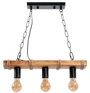 Toolight BOHO LINE, 3-bodové závesné svietidlo 3xE27 APP1319-3CP, hnedá-čierna, OSW-02461