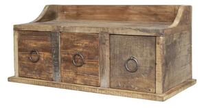 Hnedá antik drevená polička so šuplíčkami Grimaud Unit - 36*13*15 cm - Chic Antique