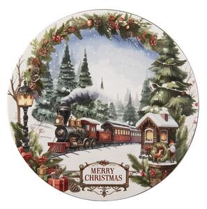 Vianočný servírovací tanier Merry Christmas - Ø 33*1 cm - Clayre & Eef
