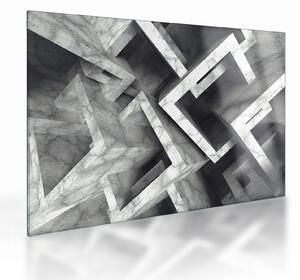 Abstraktný sklenený obraz kociek (70x50 cm)