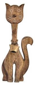 Mačka so zvončekom 19 x 4 x 49 cm, mangové drevo INDECOR X13097
