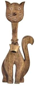 Mačka so zvončekom 10 x 4 x 30 cm, mangové drevo INDECOR X13096
