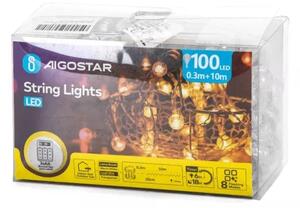 Aigostar - LED vonkajšia svetelná reťaz 100xLED/3xAA/8 funkcií 10,3 m IP44 teplá biela