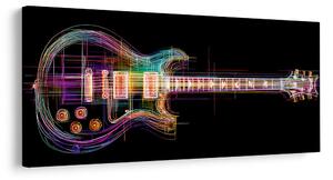 Obraz neónová gitara na čiernom