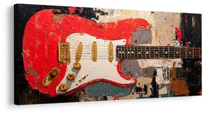 Obraz červená gitara na plátne
