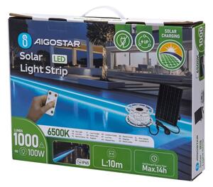 Aigostar - stmievateľný solárny LED pás/20W/3,2V 20 m 2700K IP65 + diaľkový ovládač