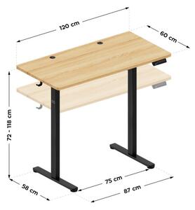 Elektrický výškovo nastaviteľný stôl Mark Adler Leader 6.9 Dub Craft / čierny