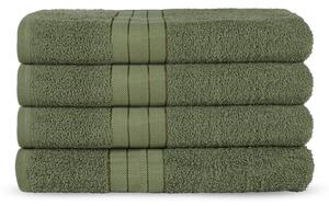 Tmavozelené froté bavlnené uteráky v súprave 4 ks 50x100 cm – Good Morning