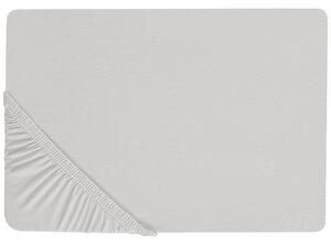 Napínacie prestieradlo svetlosivé bavlnené 140 x 200 cm elastické okraje klasická posteľná plachta textílie do spálne