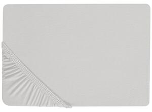 Napínacie prestieradlo svetlosivé bavlnené 200 x 200 cm elastické okraje klasická posteľná plachta textílie do spálne