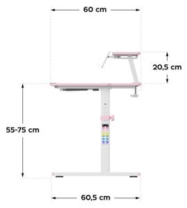 Detský rastúci písací stôl Mark Adler Study 3.7 Pink