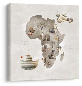 Obraz africké zvieratá na mape
