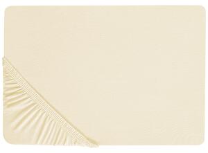 Napínacie prestieradlo žlté bavlnené 140 x 200 cm elastické okraje klasická posteľná plachta textílie do spálne