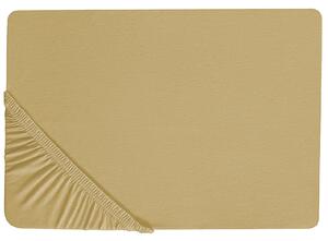 Napínacie prestieradlo olivovozelené bavlnené 140 x 200 cm elastické okraje klasická posteľná plachta textílie do spálne