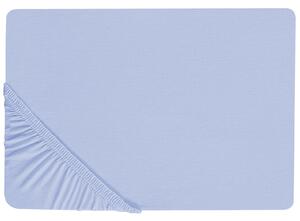 Napínacie prestieradlo svetlomodré bavlnené 90 x 200 cm elastické okraje klasická posteľná plachta textílie do spálne