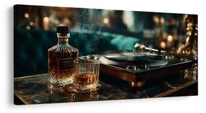 Obraz pohoda s whisky a vinylom