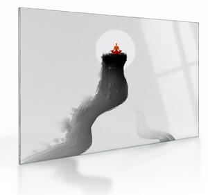 Sklenený obraz - Meditácia na vrchole (70x50 cm)