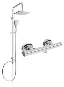 Mexen Tord, sprchový set s dažďovou sprchou a Slim termostatickou sprchovou batériou, chrómová, 77105200-00