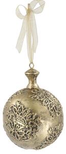 Mosadzná antik vianočná ozdoba gule Mossier - Ø 10*15 cm - Chic Antique