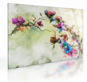 Sklenený obraz - Maľba kvetu (70x50 cm)