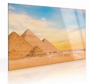 Sklenený obraz egyptských pyramíd (70x50 cm)