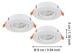Eglo 902262 - SADA 3x LED zapustených bodových svietidiel BARRANCO LED/4,8W/230V biela