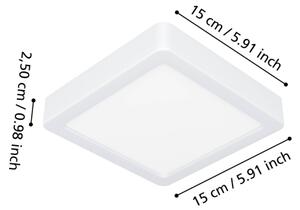 Eglo 901335 - LED Kúpeľňové stropné svietidlo FUEVA LED/7W/230V 15x15 cm IP44 biele