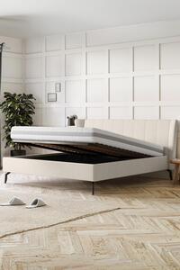 Čalúnená posteľ s úložným priestorom béžová, 180 x 200 cm Discover Design Italy