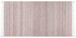 Koberec svetločervený recyklovaný syntetický materiál 80 x 150 cm so strapcami interiér exteriér