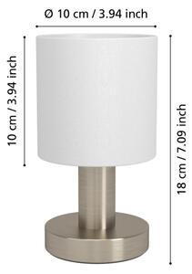 Eglo 31841 - Stolová lampa MONTETTO 1xE14/40W/230V biela/matný chróm
