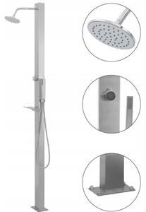 Záhradná sprcha v modernom dizajne strieborná