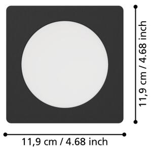 Eglo 901391 - LED zapustené stropné svietidlo FUEVA LED/6,3W/230V 11,9x11,9 cm čierne