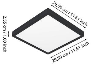 Eglo 901375 -LED RGBW stmievateľné kúpeľňové stropné svietidlo FUEVA-Z LED/13,5W/230V 29,5cm IP44 čierna