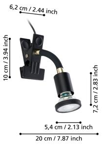 Eglo 300914 - LED lampa s klipom PARRINI 1xGU10/4,5W/230V čierna