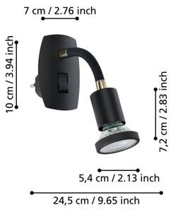 Eglo 300912 - LED svietidlo do zásuvky PARRINI 1xGU10/4,5W/230V čierna