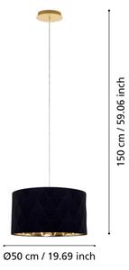 Eglo 39224 - Závesný luster na lane DOLORITA 3xE27/60W/230V