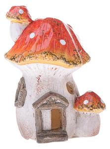Keramický svietnik Muchotrávkový domček, 9,2 x 12,1 x 7,8 cm