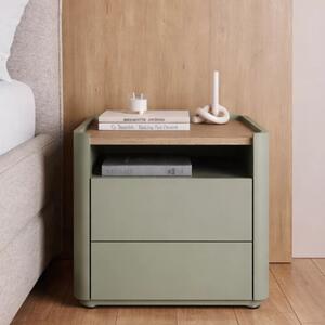 Nočný stolík Elivo 50 cm so zásuvkou - eukalyptus / dub baltic dune