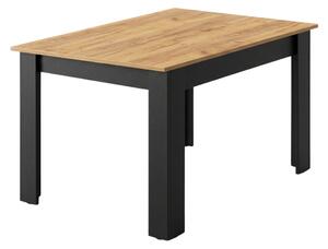 Čierny jedálenský stôl s doskou v dekore dub zlatý craft MADO 120x80