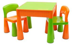 Detská sada stolček a dve stoličky NEW BABY oranžová