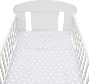 2-dielne posteľné obliečky New Baby 90/120 cm sivé Hviezdičky biele