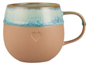 Kameninový hrnček Heart Aqua Edge Matt 380 ml