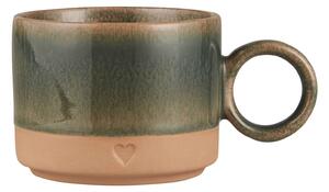 Kameninový hrnček Heart Green Edge Matt 290 ml